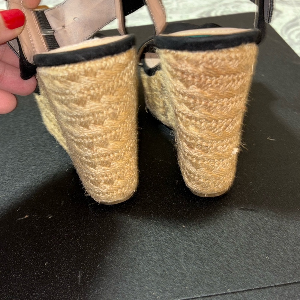 Madden Girl Black and Tan Wedge Espadrilles - Picture 3 of 6